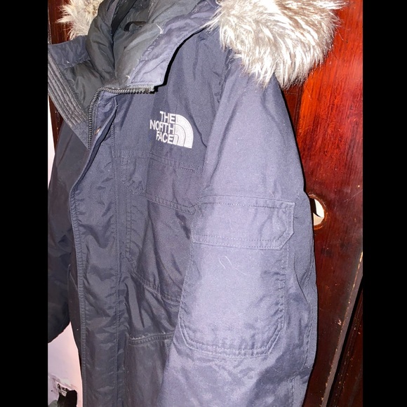 TNF The North Face Gotham Down Coat Dryvent EUC Gray with removable fur collar - Picture 2 of 7